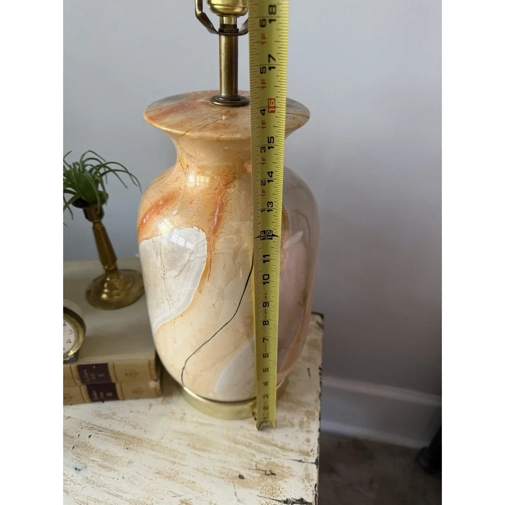 Vintage Ceramic Fall Color Tones Lamp With New Linen Shade GW0051